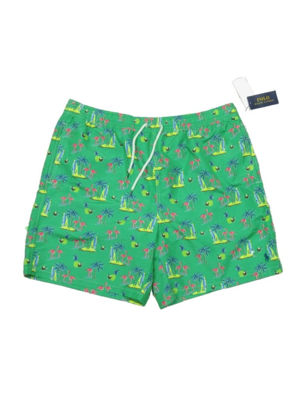 Polo Ralph Lauren Big & Tall LT Green Flamingo Tropical Swim Trunks Shorts - Picture 2 of 10